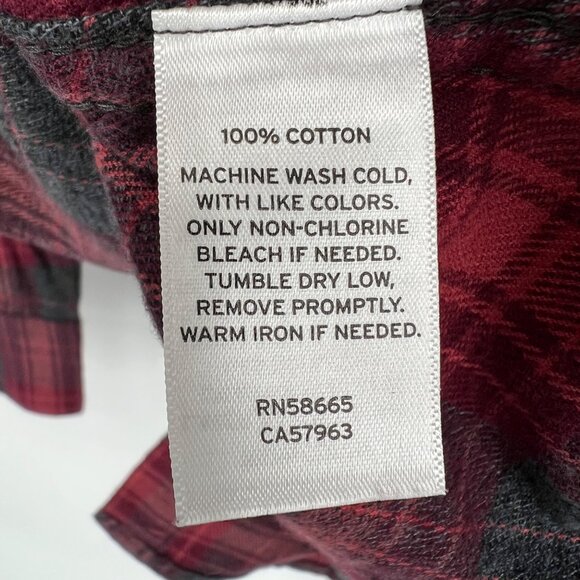 14th & Union Trim Fit Flannel Plaid Red Gray Button-Down Size Large NWOT - Picture 8 of 9